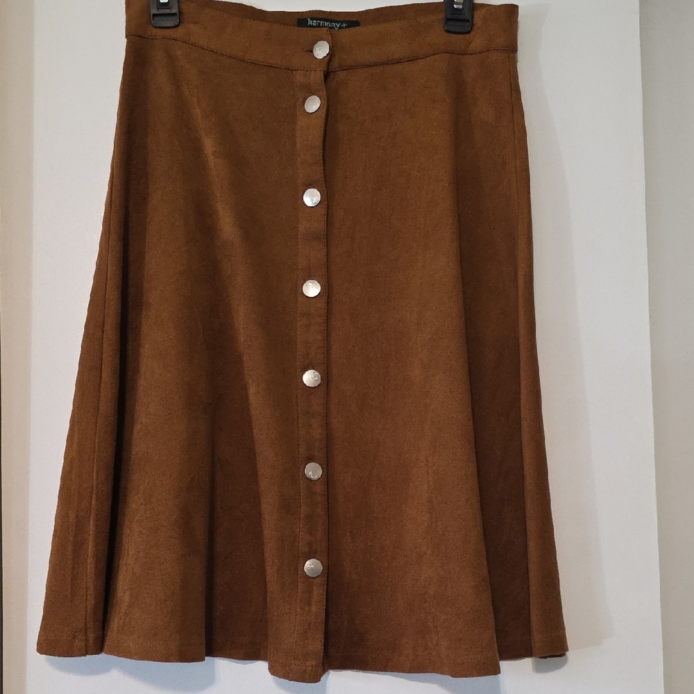 Harmony & HAVOC Faux Suede A Line Skirt